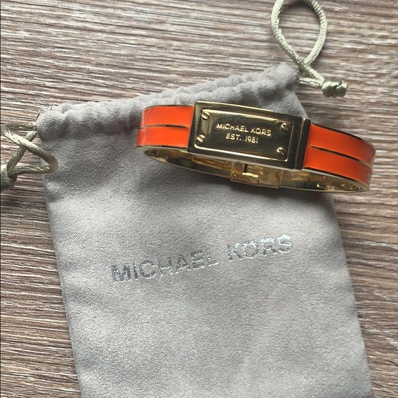 Michael Kors buckle orange and gold bracelet